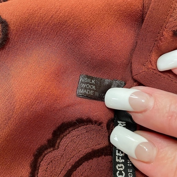 Franco Ferrari Vintage Silk and Wool Scarf - Picture 4 of 6